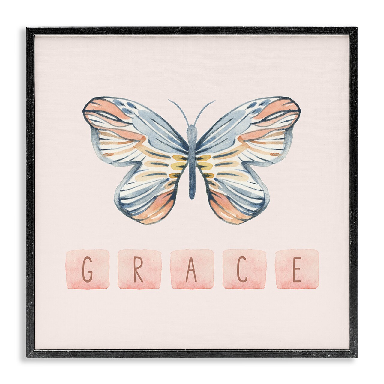 Stupell Industries Grace with Butterfly Framed Giclee Wall Art Design by Blue Chair Blessing